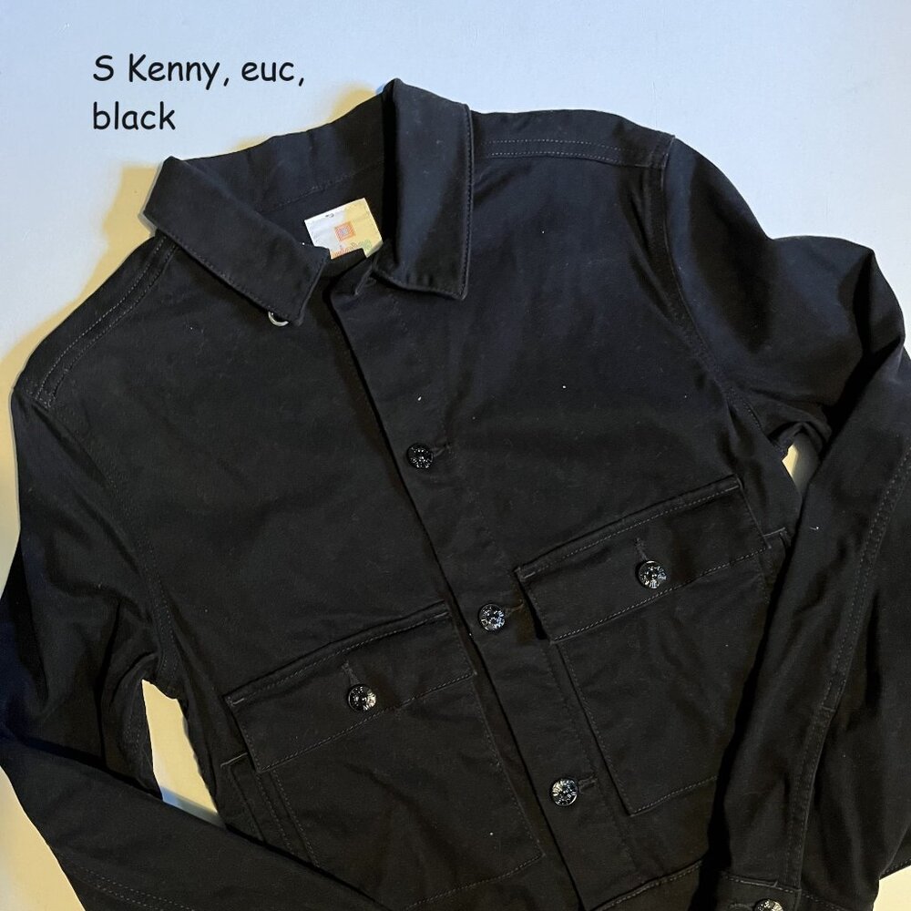 Small Lularoe Kenny jean jacket, black brushed denim